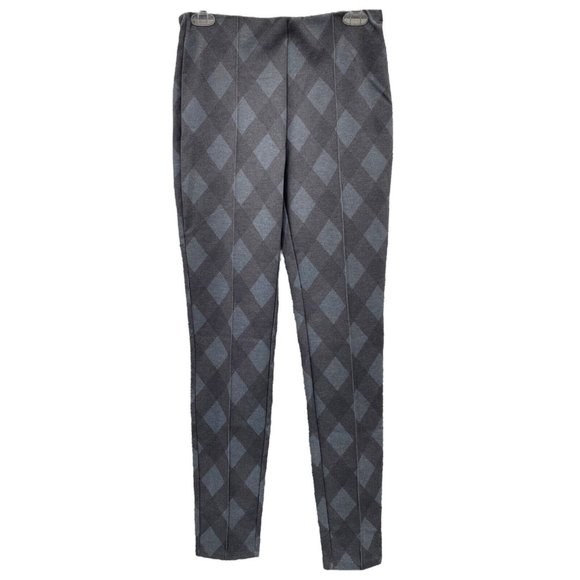 Tahari Womens Medium Grey Argyle Diamond Pattern Dress Career Pants Contemporary - Picture 1 of 7